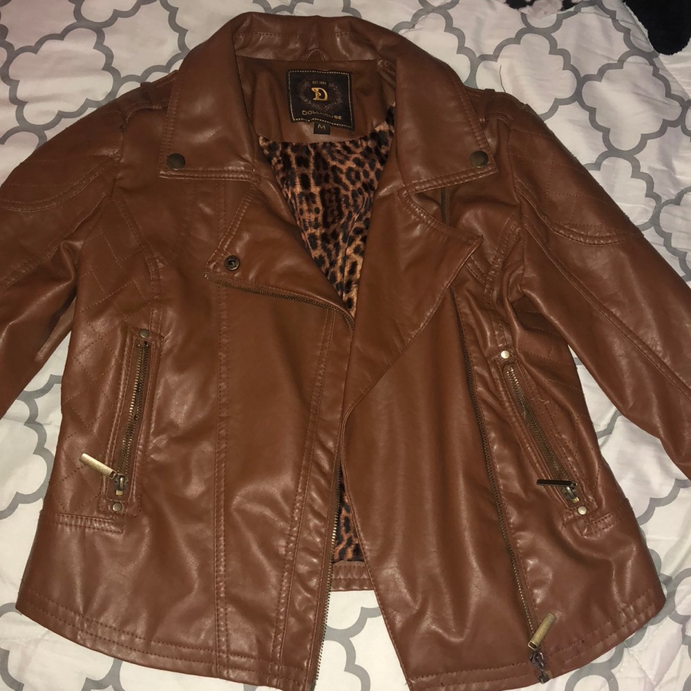 Brown leather jacket